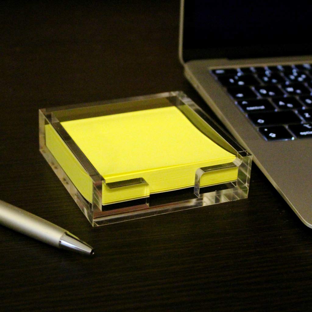 GemRich Sticky Note Holder, Sticky Note Case, Post-it Note Case, Memo Holder, Desk Organizer for 75mm X 75mm