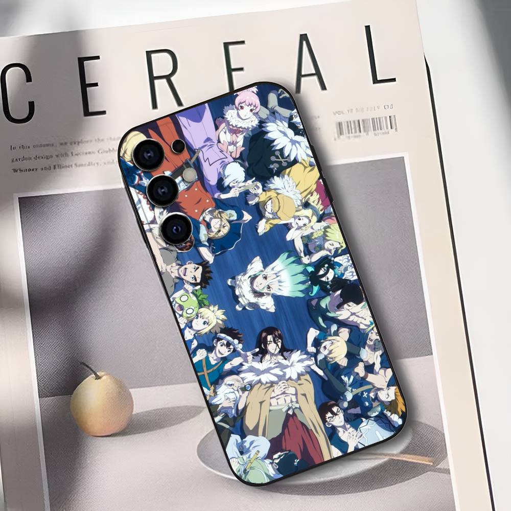 Dr S-STONE Phone Case For Samsung S25,S24,S21,S22,S23,S30,Ultra,S20,Plus,Fe,Lite,Soft Black Cover