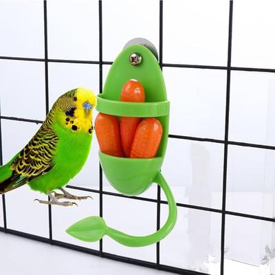 Vogelfutter Napfhalter Ständer Kunststoff Sepiaschalen Halter Ständer Futter Obst Halter Vogelkäfig Zubehör für Wellensittiche Wellensittich Nymphensittich, 2 Stück