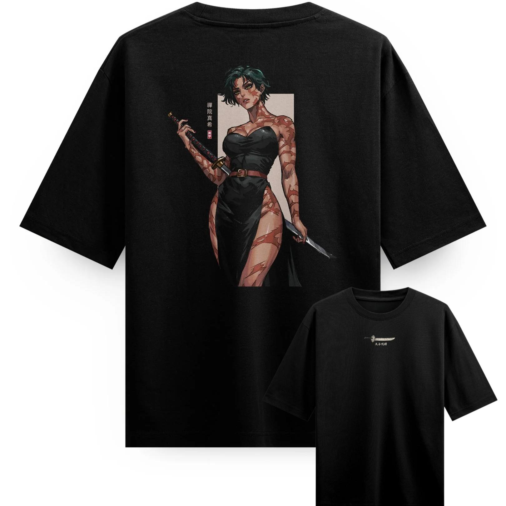 

Maki Zenin HEAVENLY RESTRICTION Jujutsu Kaisen Graphic TShirt 100Cotton Oversized Shirt Unisex Y2k Unisex Short Sleeve ONeck New 5XL різнокольоровий