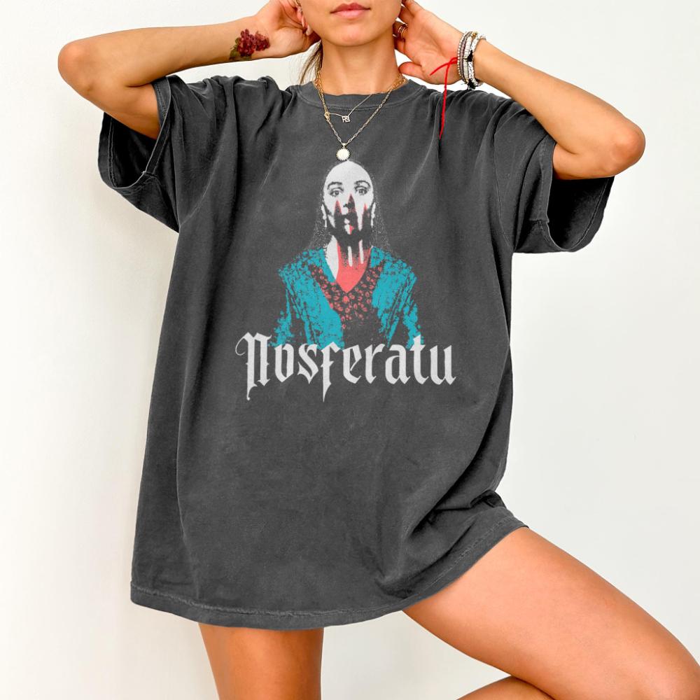 Nosferatu Gothic Horror TShirt Cult Vampire Cinema Tee Shirt Graphic Short Sleeve Shirt Unisex Unisex Women AllSeason