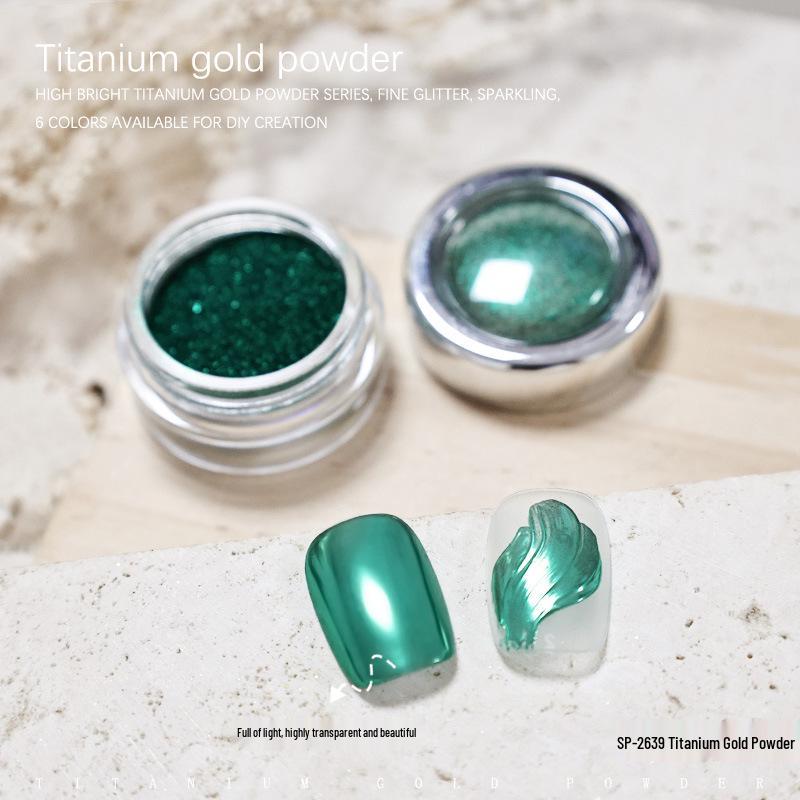 

Титановое золото и лесной зеленый высокоглянцевая пудра для зеркального нейл-арта