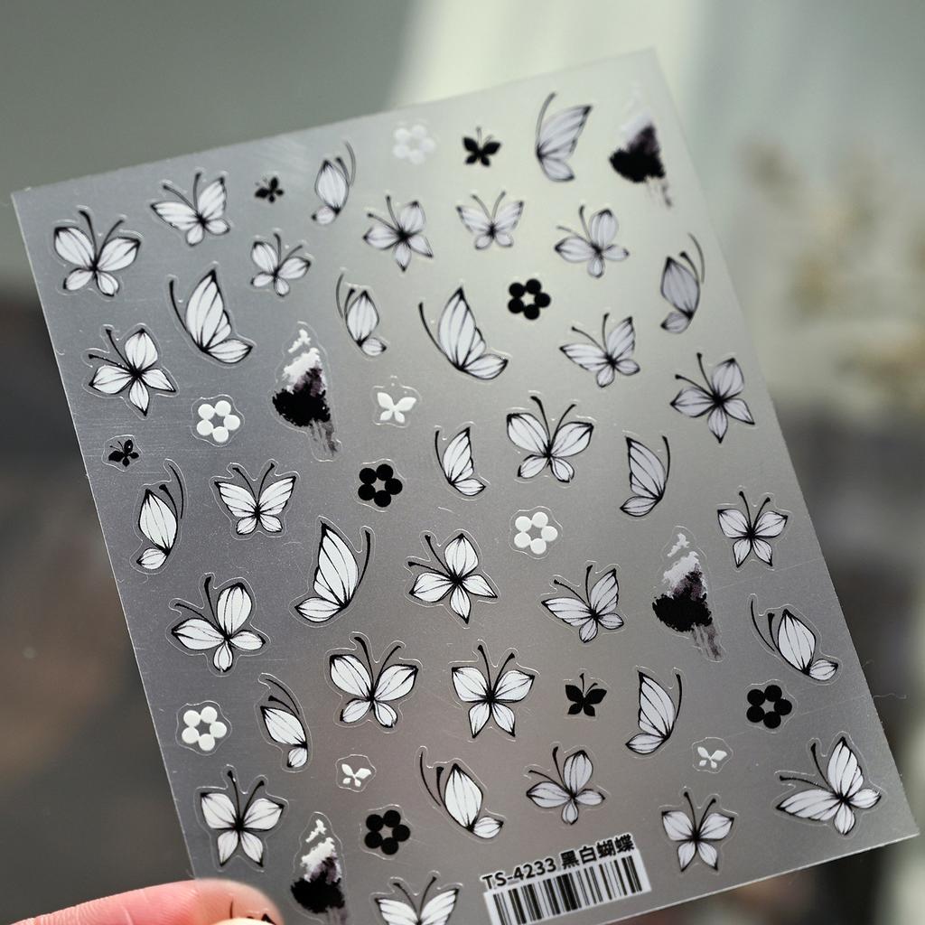 Plaid Star Vintage Academic Five-Pointed Star Small 5D Nail Art Stickers Embossed Nail Decals Manicure for Women