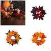 Fall Maple Leaf Candle Wreaths Pack of 5 Tealight Candle Holders Rings for Halloween Parties Table Centerpieces Decors