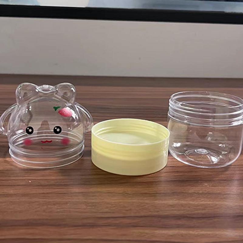 1Pcs Cartoon Rabbit Plastic Bottle Transparent Pet Food Grade Candy Bottle Random Color