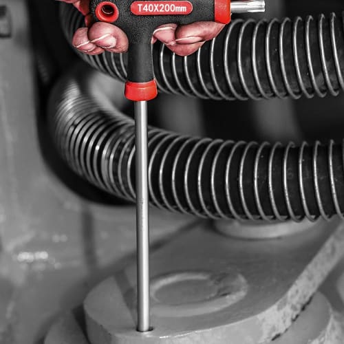 KIMLONTON T-Handle Long Torx Wrench Star-Shaped Screwdriver Set, 9-Piece Set with T10, T15, T20, T25, T27, T30, T40, T45, and T50 Screwdrivers, Cr-V C