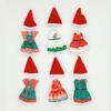 6PCS Fashion Christmas Day Outfic Dresses for 5 In/12cm Dolls Clothes with Hat Doll Accessories Christmas Gift for Children Toys