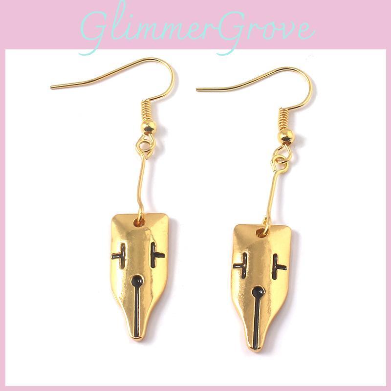 Bizarre Jojos Adventure Alloy Earrings With Electroplated Finish For Cosplay