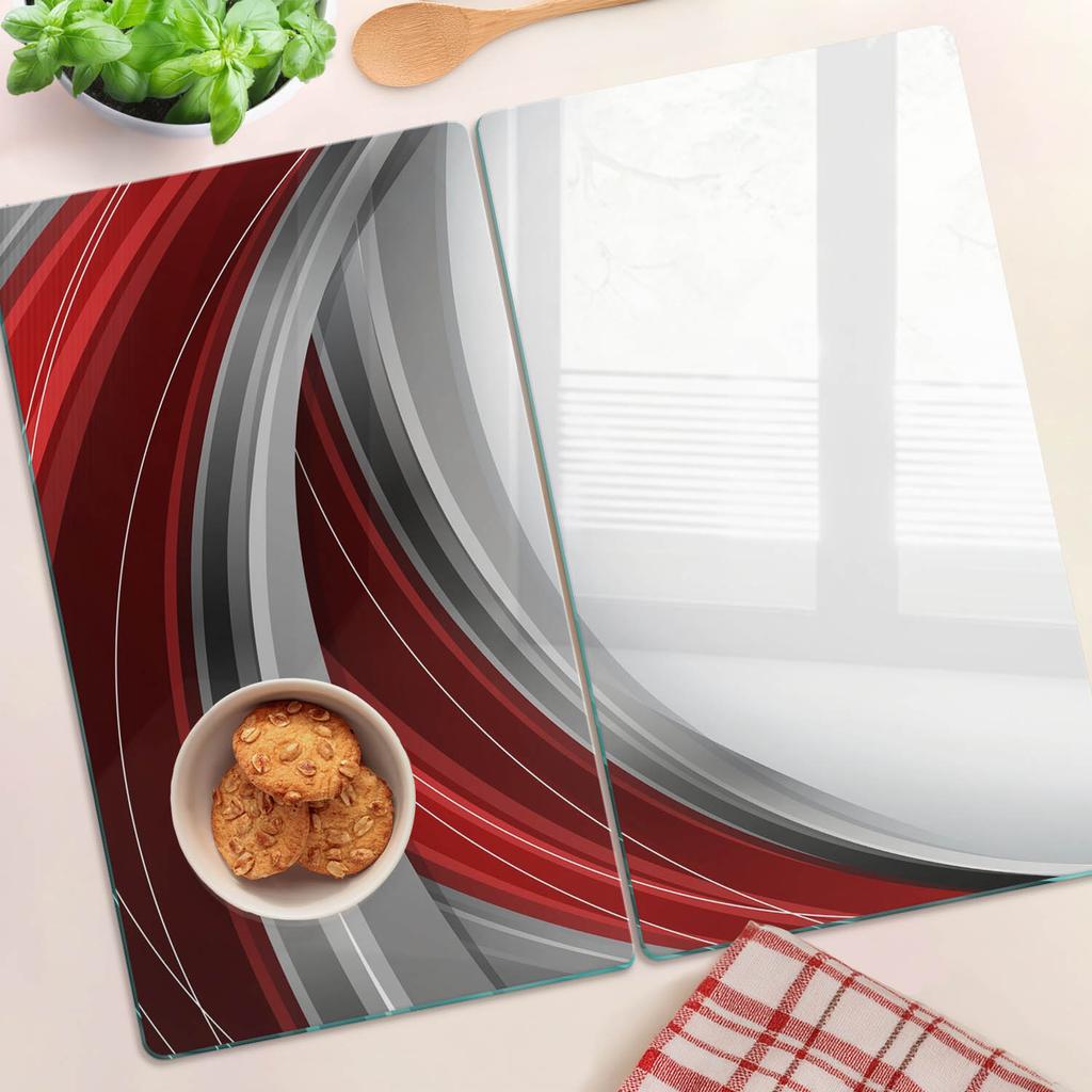 Ozdobne Deski Kuchenne Szklane Do Krojenia Z Grafiką Tło Fal 2X30X52 Cm