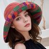 Fisherman Hat Spring Summer National Style Reversible Sun Hat Travel Versatile Cap Women'S Face-Covering Influencer Beach Hat