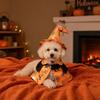 Jijijing 1 Set Halloween Pet Costume, Adjustable Wizard Hat And Cape, Cute Pumpkin Ghost Prints, Fun Outfit for Small Dogs Cats Festive Apparel