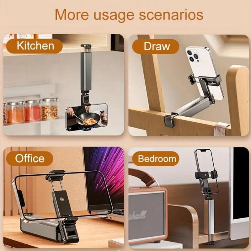 Flugzeug-Handyhalter, Tragbarer Reisehalter Schreibtisch mit Multidirektionaler 360-Grad-Drehung, Zugreisezubehör