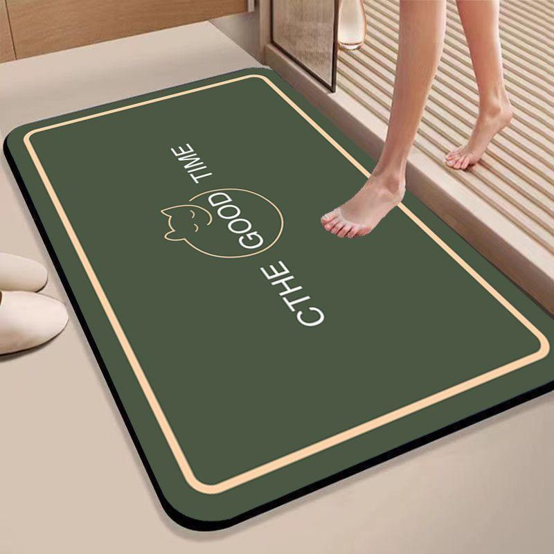 Modern Simple Diatom Mud Floor Mat, Water-Absorbing Floor Mat At The Door Of The Bathroom, Dirt-Resistant, Quick-Drying And Easy-To-Take-Care Floor