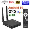 UGOOS AM9 Amlogic S905X5 TV BOX Android 14 LPDDR4 4G64G Supoprt AI-SR WiFi6  with BT Voice Remote