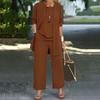 3 buc./set femeie haină vestă pantaloni set cardigan cu mânecă lungă cu decolteu o vestă fără mâneci cu talie elastică pantaloni cu picioare late costum pantalon lejer toamnă primăvară