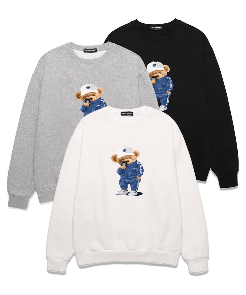 VANNWORKS Comport Bear Oversized Sweatshirt (Vndts105) Black