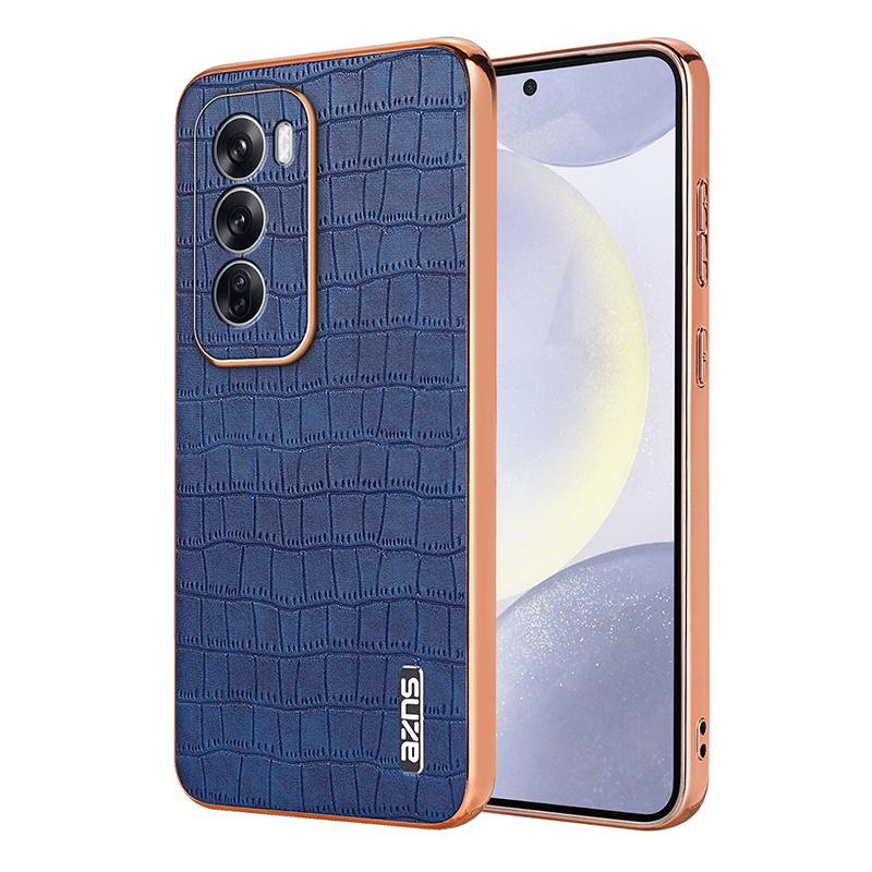 Luxury Fashion Crocodile Pattern Electroplating Design Leather Phone Case For OPPO Reno 13 12 12Pro 5G Back Cover