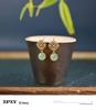 Ice Type Hetian Jade Gold Stud Earrings - Vintage Niche Design for Women, 2025