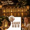 Wooden Christmas House Tabletop Decoration with Light - DIY Assembly Kit with Button Battery, for Holiday Home Decor