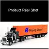 1:50 Alloy Heavy Trucks Toys Models Cars Container Vehicles Light Music Miniature Transport Car Rubber Tires Kids Gifts