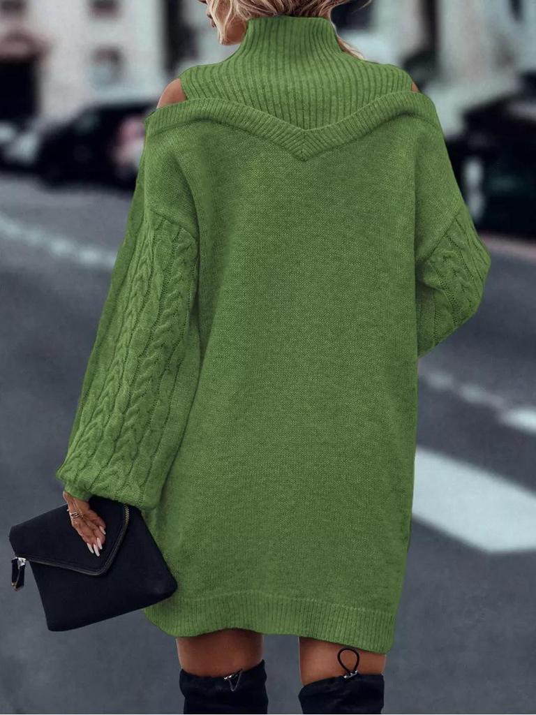Women's Off-Shoulder Lantern Sleeve Knit Sweater, 2025 Autumn/Winter Collection
