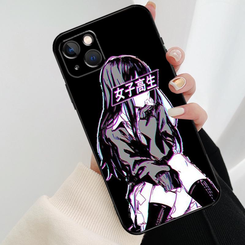 SAD JAPANESE ANIME AESTHETIC Phone Case For iPhone 17 Pro Max 14 13 12 11 15 16 Pro Max mini 15 16 Plus 16e 17 Air Cover