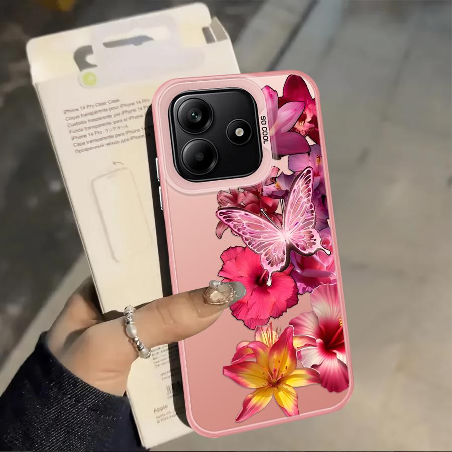 Back Phone Cover Case for Xiaomi Redmi 9T 10C A1 A2 Plus 14C K60 9C 12C 13C Note 9 10 A5 Cartoon Flower Art