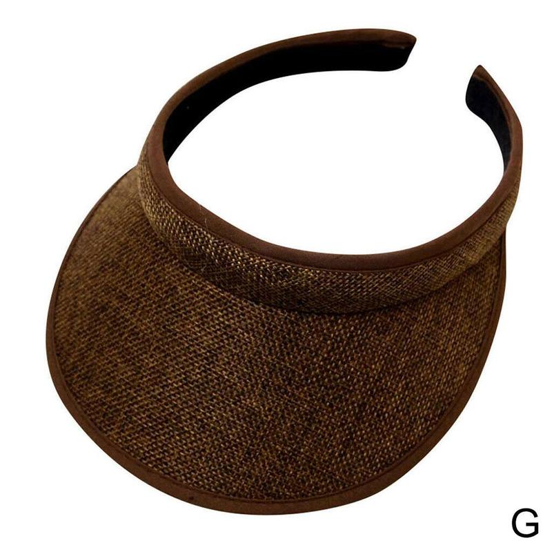 Chapeau de soleil unisexe en coton et lin Printemps Été Chapeau à dessus vide pour hommes/femmes, Respirant Assorti Parent-Enfant Protection Solaire