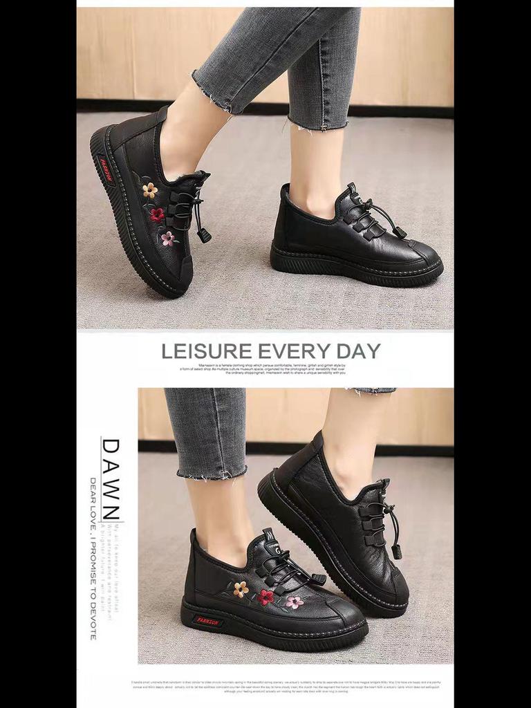 Damen Winterschuhe aus besticktem Peking-Stoff mit dicker Samtsohle