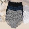 Plus Size Women Floral Lace Panties Hipster High Waist Underwear Breathable Briefs