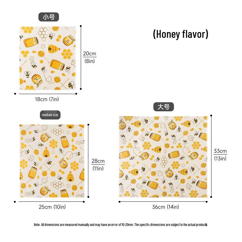 Nien Degradable Beeswax Wraps - 3-Piece Food-Grade Preservation Set