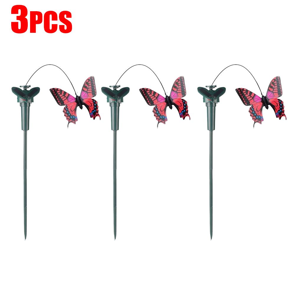 1-5Pcs Solar Powered Flying Wobble Fluttering Butterfly Ornament Cute Animal Solar Flying Butterfly Decor Yard Outdoor Decor