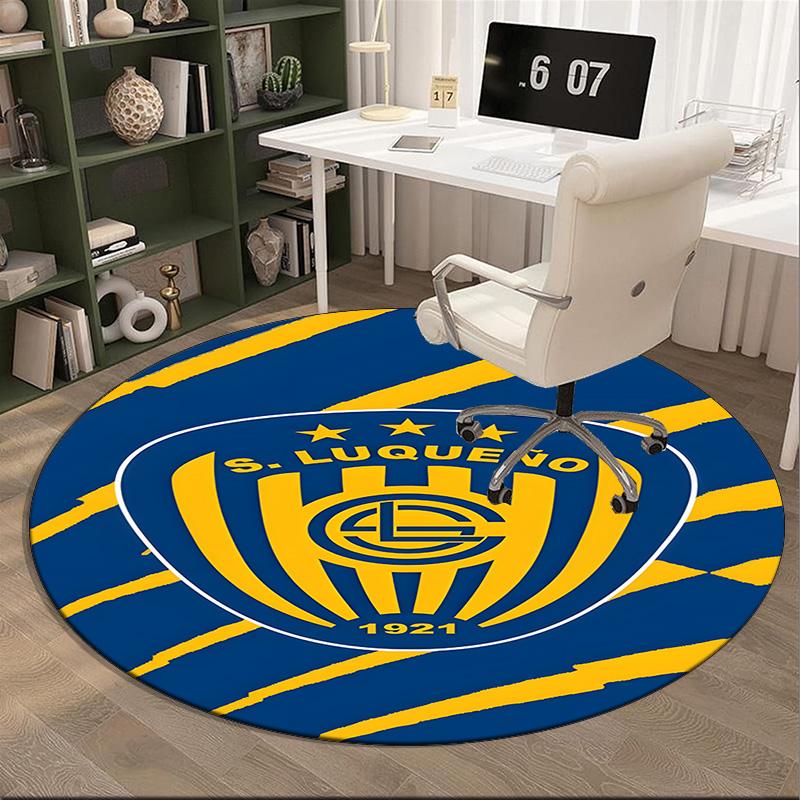 Luqueno Club Emblem Round Rug for Livingroom,Bedroom, Palyroom, Chair Rug, Area rug, Circle Carpet, Large Size Fan Christmas gift