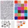 4Mm Glass Rice Beads With Letters Beaded Material Diy Earrings Bracelet Jewelry Accessories Set