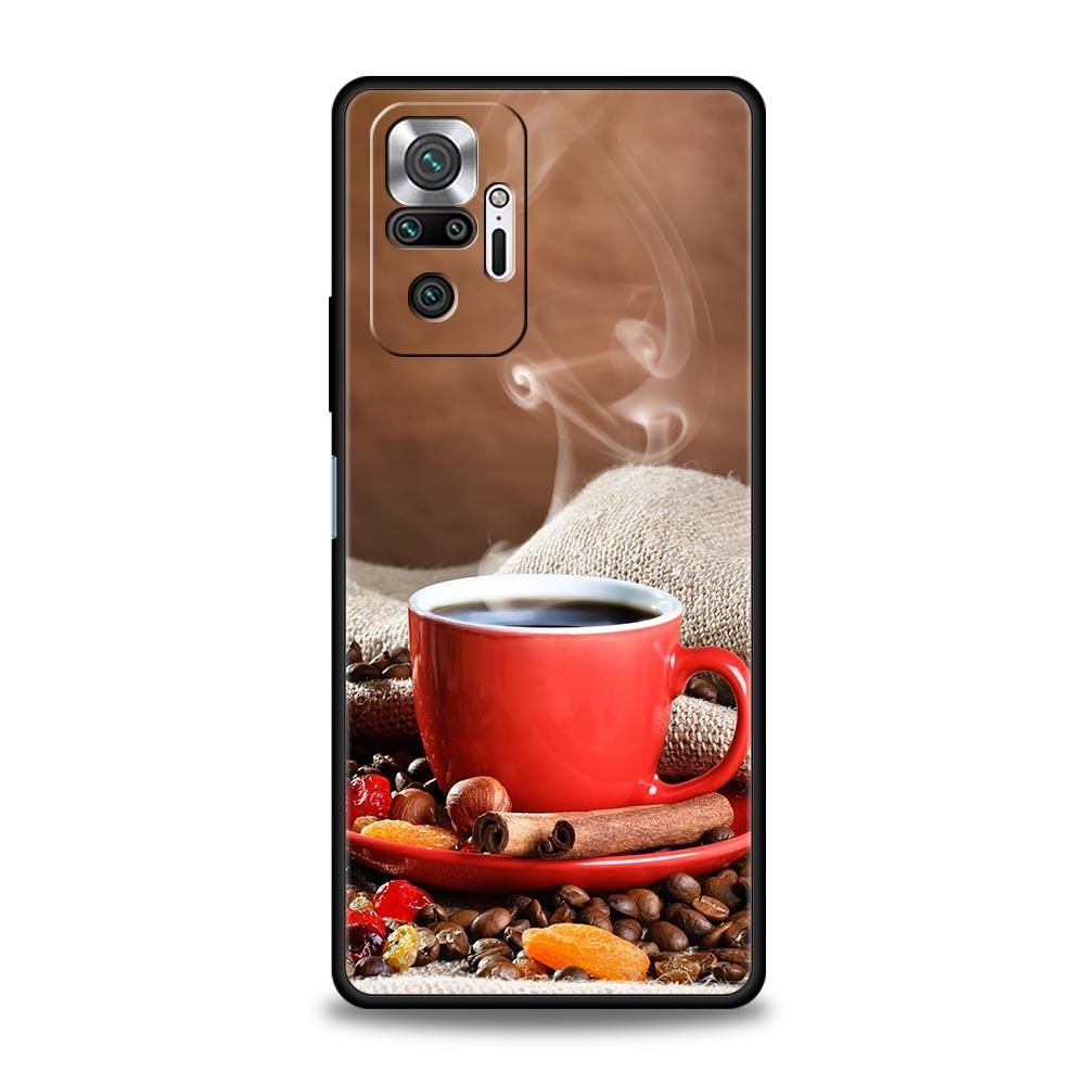 Fashion Coffee Wine Cup Phone Case For Xiaomi Redmi Note 10 11 9 8 Pro 10S 9S 7 8T 9T 9A 8A 9C K40 Gaming 11T 5G Soft Back Cover