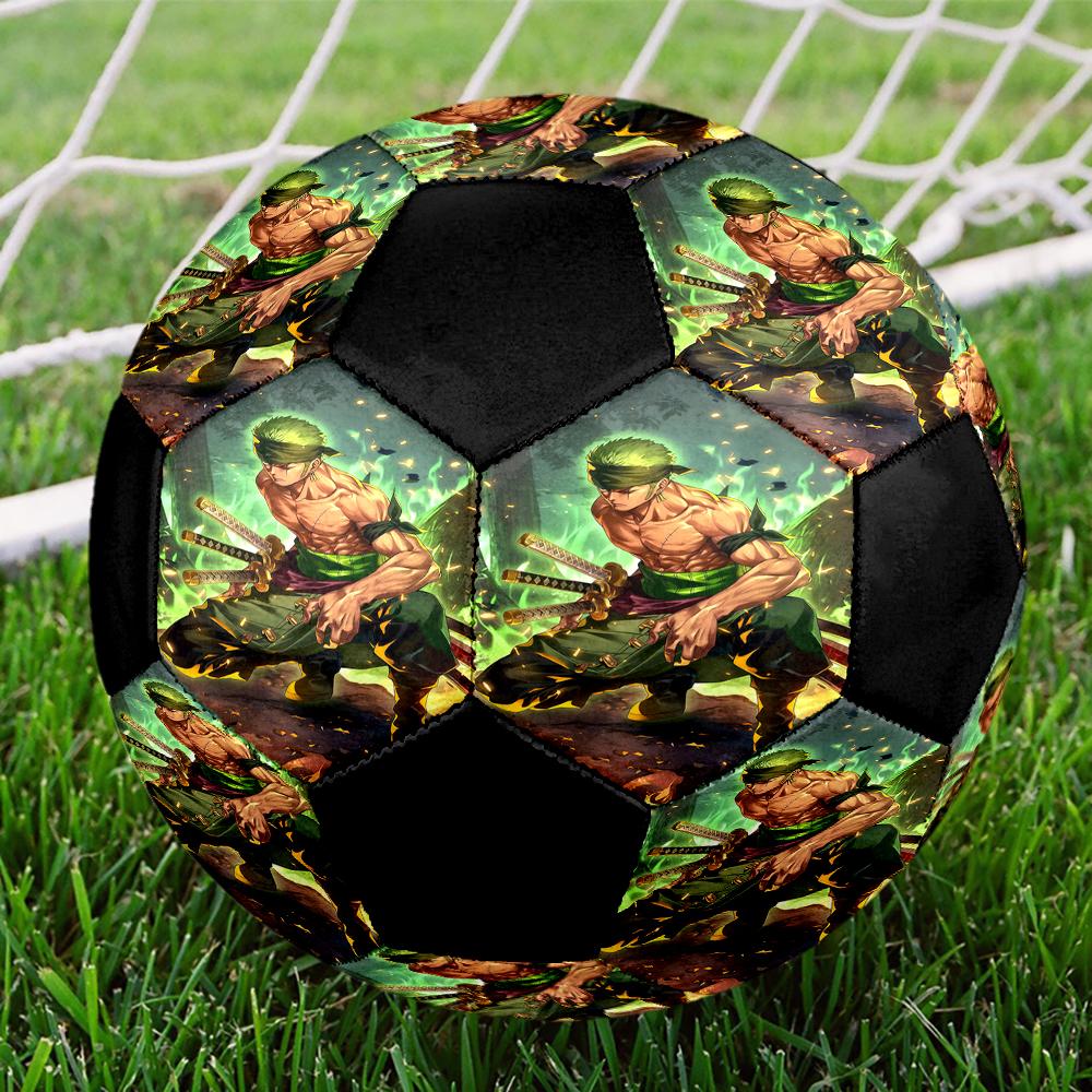 1pc Roronoa Zoro One Piece Football Soccer Ball Size 5 Indoor Soccer Ball Fashion Colorful  Backyard Game -Great For Sports Fans Gift HE29
