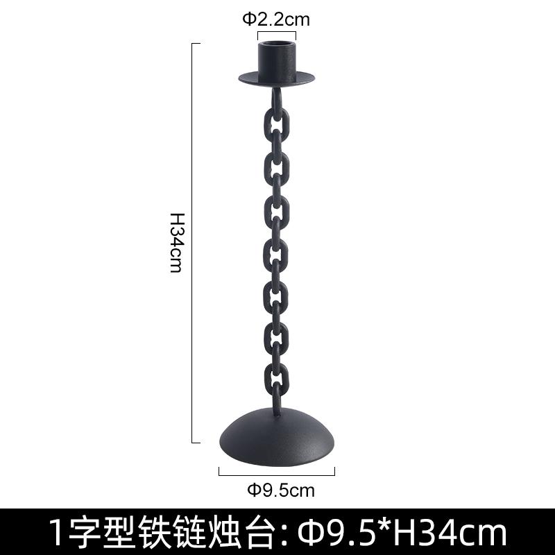 Metalowy świecznik Geometryczny łańcuch Świecznik Skręcony zamek Uchwyt na świecę Dekoracja domu Akcesoria Metalowa klatka