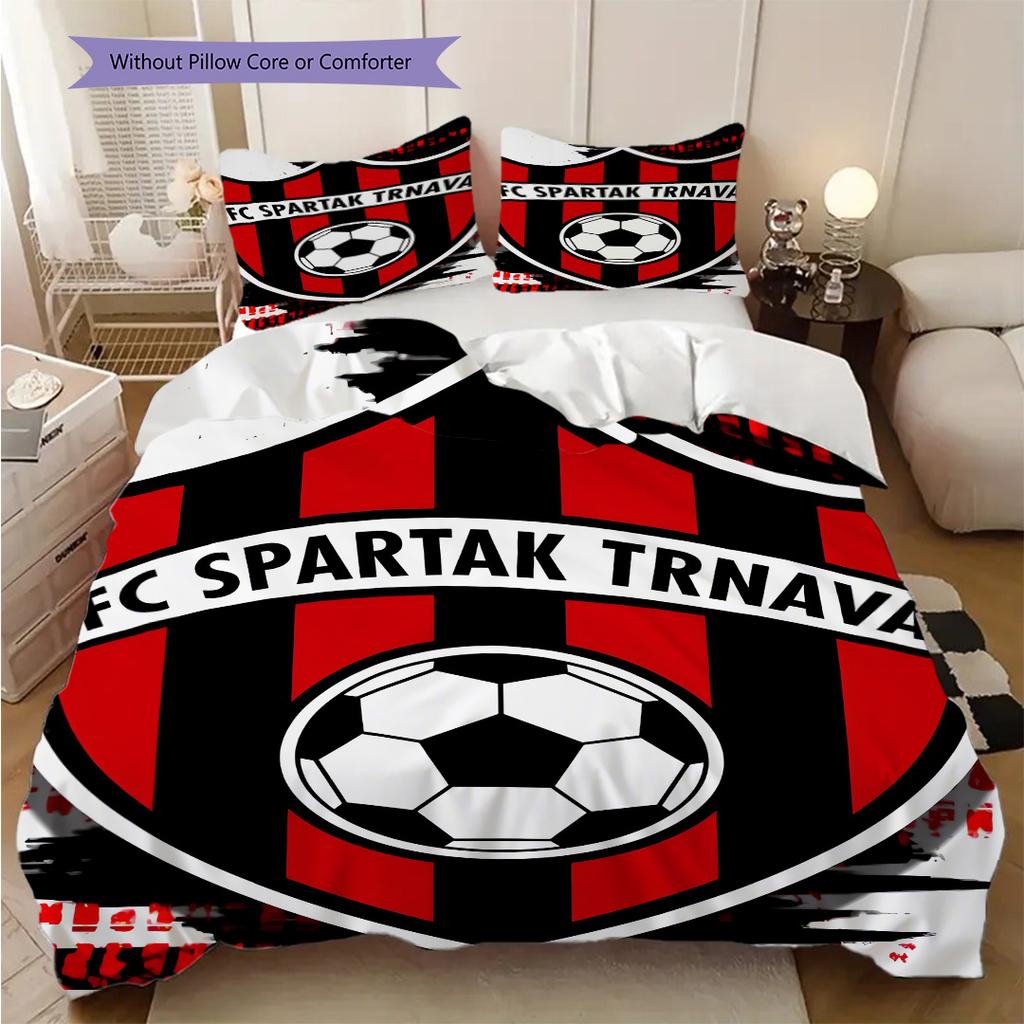 FC Spartak Trnava - sada povlečení, prošívaná deka, povlak na polštář, bytová dekorace, dárek k narozeninám (1 * povlak na peřinu + 2 * povlak na polštář, bez jádra)