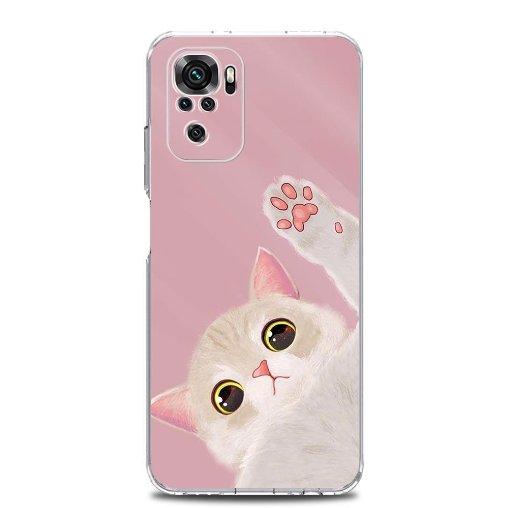 Cat Cute Kitten Cartoon Clear Phone Case For Xiaomi Redmi Note 12 5G 9S 9 8 10 11 Pro+ 9T 8T 10C 9C 9A 7 Pro Soft TPU Back Cover