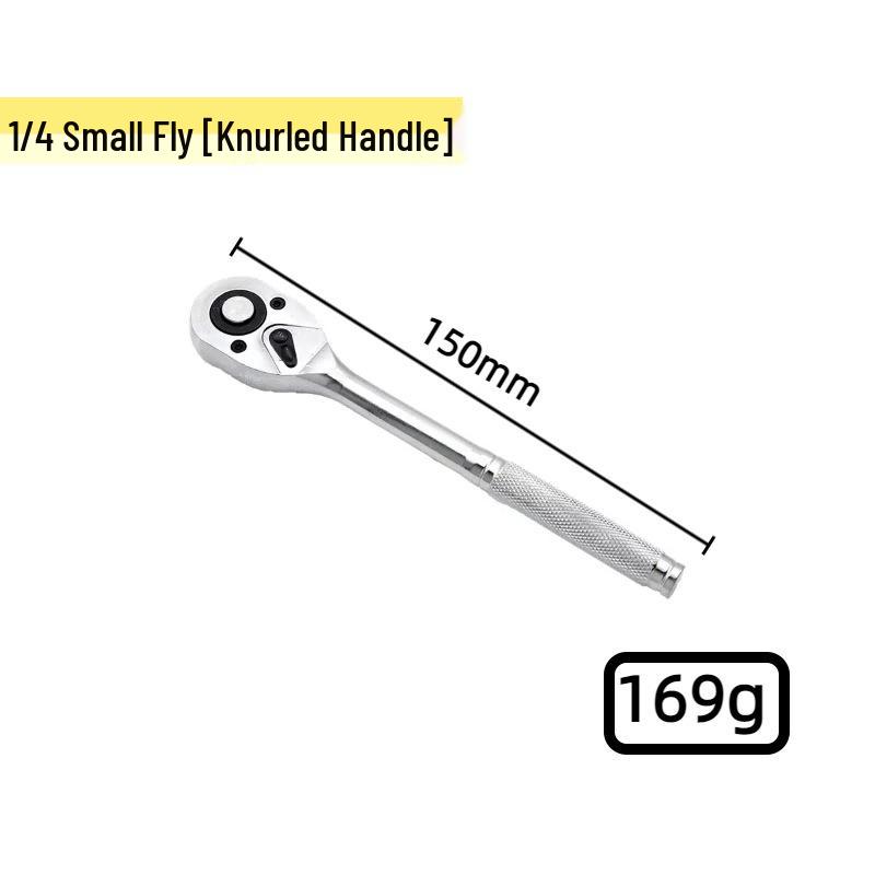 Verchromter Ratschenschlüssel-Satz: 24 & 72 Zähne, Enthält kleine, mittlere und große Fliegenschlüssel