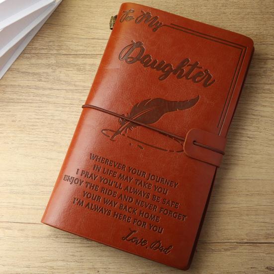 Journal Notebook Loose-Leaf Refillable Faux Leather Cover with Elastic Strap