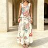 Women's Sleeveless Flowy Maxi Dresses with Full Flared Hem,Fashion & Elegant Style for Daily Street Outings & Casual Gatherings