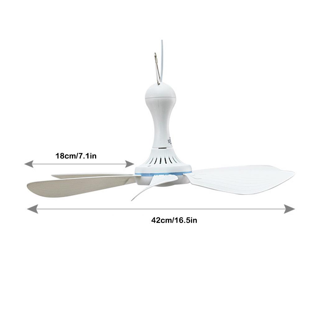 Ceiling Fan Hanging Fans 6 Leaves USB Outdoors Dual-Use Small Indoor for Camping Restaurant Canopy Tent Living Room