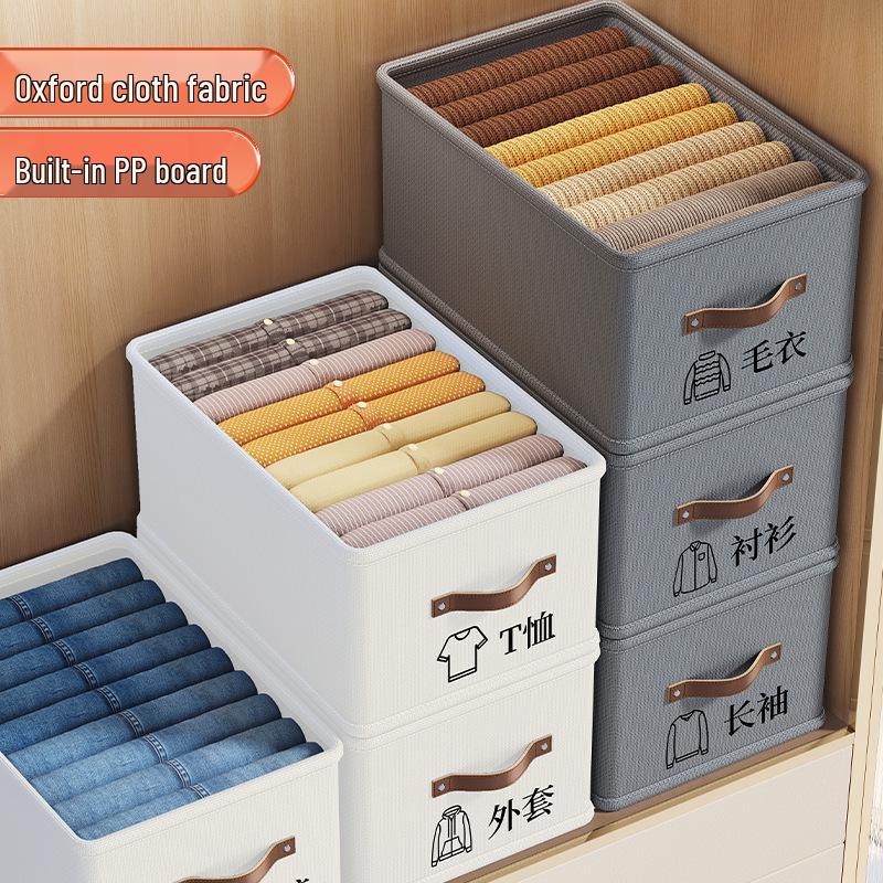 Waschbare Oxford-Stoff Faltbare Aufbewahrungsbox mit PU-Griff