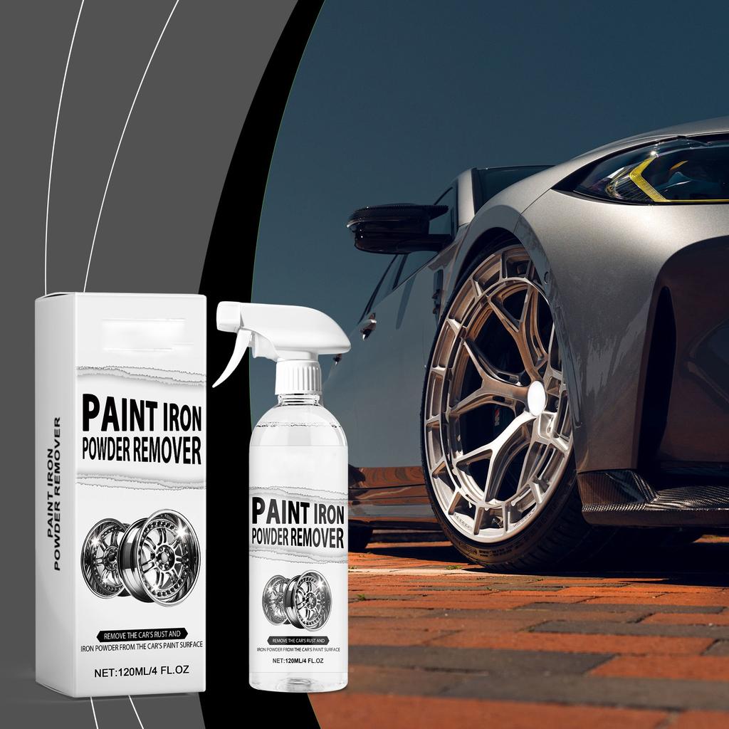 120ML Wheel Cleaner, Iron Removal Spray For Car Detailing, Cleans Iron Particles From Car Paint, Wheels, Motorcycles, RVs And Boats