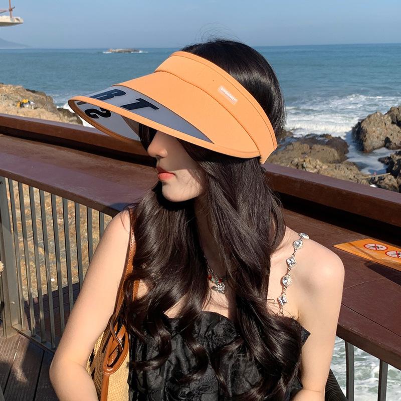 Sunscreen hat women's summer UV protection outdoor travel versatile and seamless face cover large brim empty top sun hat