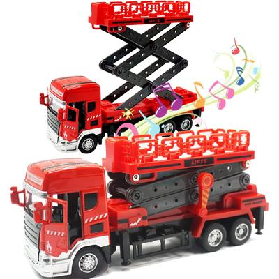1/50 skala Feuerwehrauto Spielzeugauto Rot Druckguss Reifen Feuerwehrauto Modell