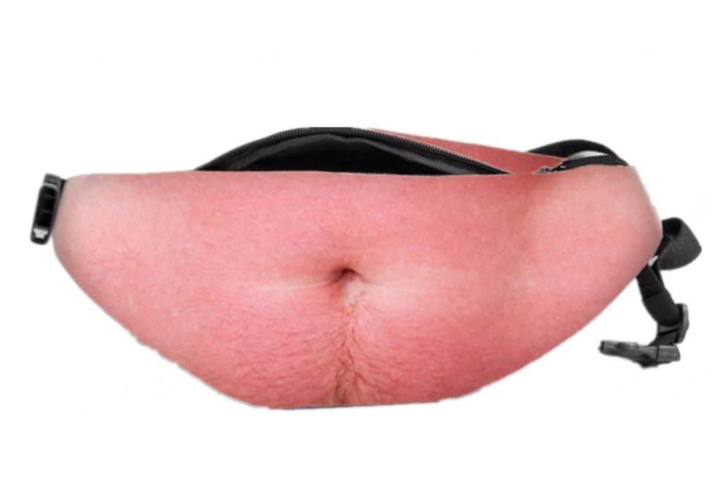 Bolsa de cintura de couro artificial Beer Barriga - Bolsa de moedas antiassédio