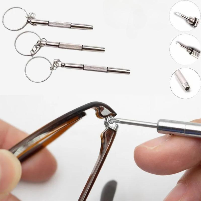 3 In 1 Eyeglass Repair Kit Screwdriver Tool Set for Glasses Fixing with Multiple Tips Portable