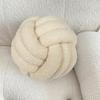 Pute Manuell Flettet Knute 22cm Rund Kuleform Sherpa Elastisk Soveselskap Sofa Dekorasjon Pyntepute Fotograferingspute